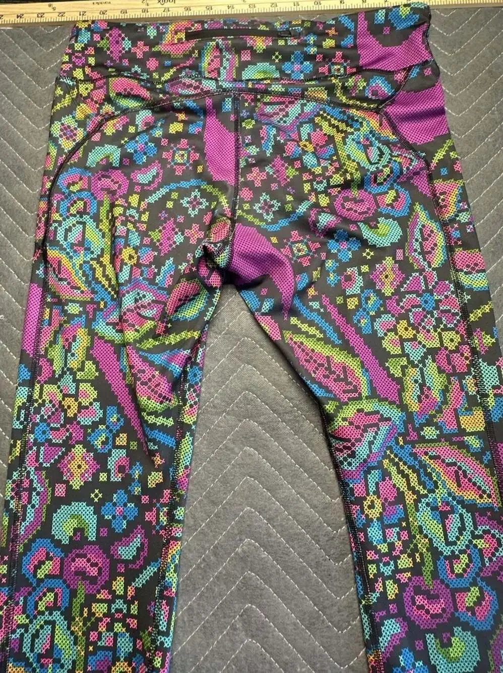 Nike Multicolor Floral Pixel Print Leggings - Pink, Green, Blue, Yellow